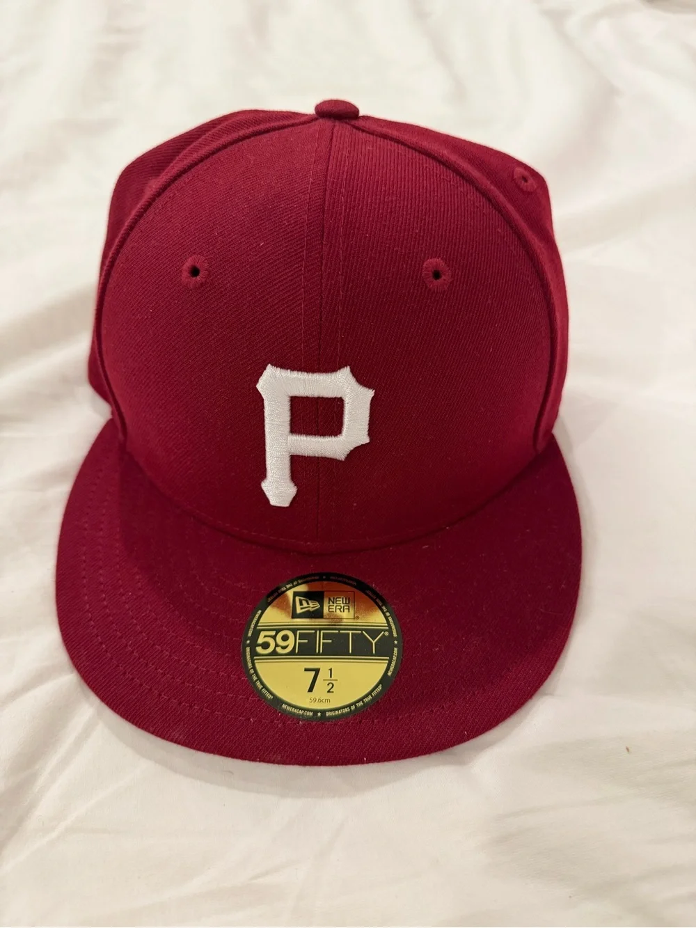 Men’s New Era Maroon/White Fitted Cap with 'P' Logo- size 7.5